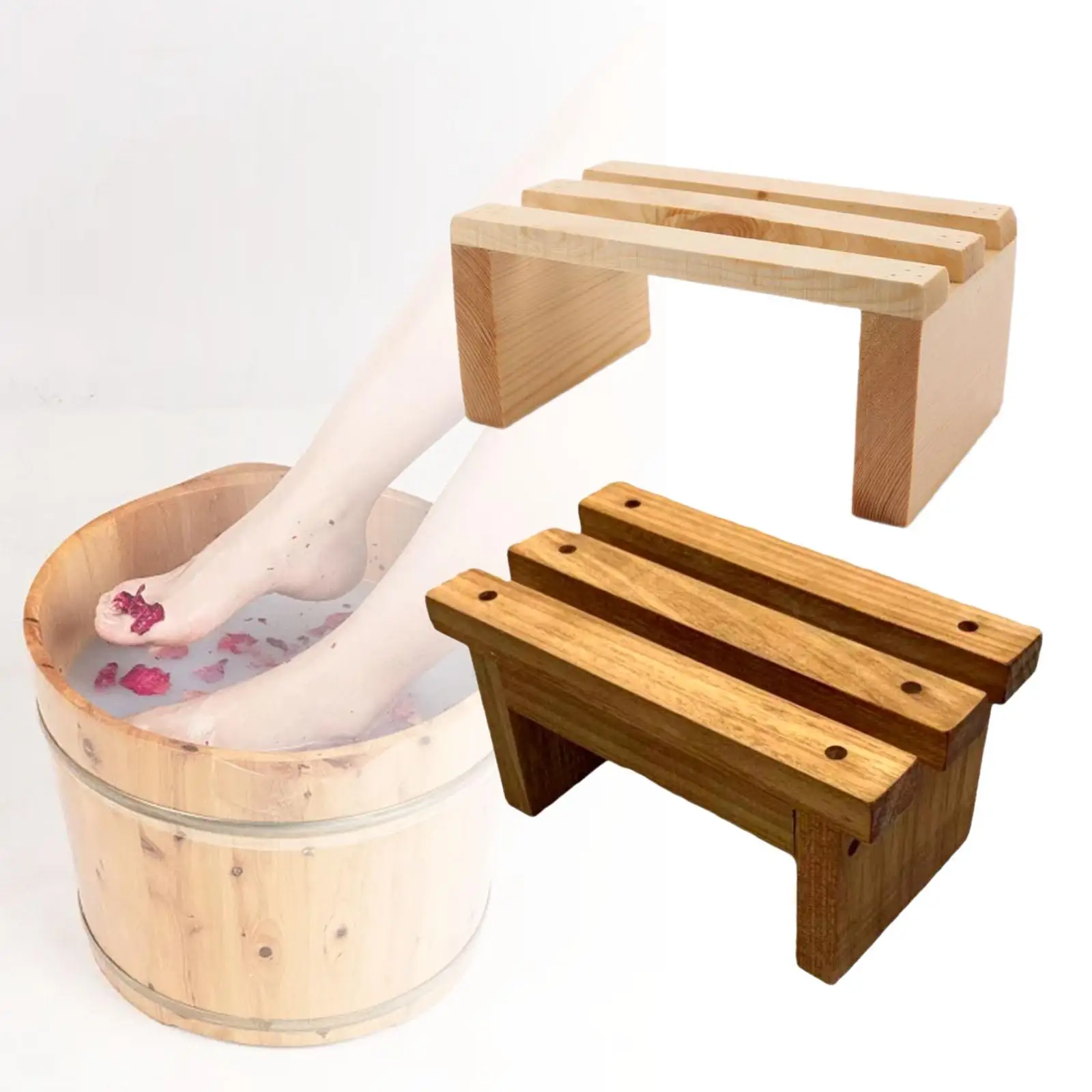 Bath Bucket Wooden Stool Sofa Bench Couch Foot Rest Shower Chair Bench for Sweat Steam Room bath shower stool