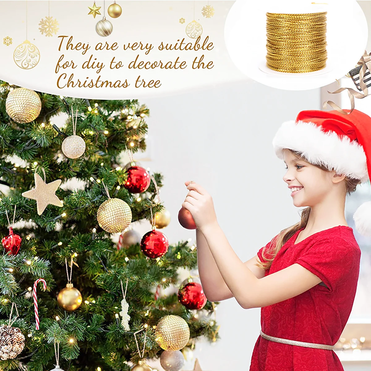 20m/Roll 1.0mm Gold & Silver Colors Beading Cord Macrame Braided Rope Nylon Cord For DIY Gift String Tag Tassel Christmas Thread