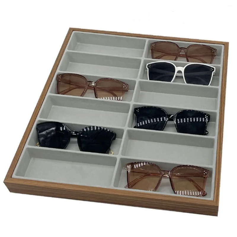 

Black Walnut Wood 12 Grids Glasses Case Display Panel 12 Grids Sunglasses Sunglasses Display Sales Panel
