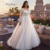 Elegant V-Neck Wedding Dresses Plus Size Lace Long Sleeve Women White Open Back Tulle Bridal Gown Sweep Train Vestidos De Novia