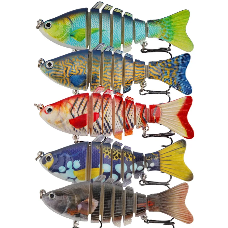 

Artificial Multi Jointed Sections Lure 15g 9cm Submerged Sinking Mino Plastic Hard Bait Simulation Seven Segments Fake Bait