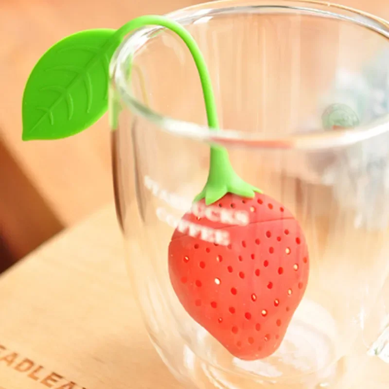 Tea Infuser Silicone Strawberry Tea Infuser Teabag Kettle Loose Tea Leaf Strainer Ball Holder Herbal Spice Filter Teapot Tool 7D