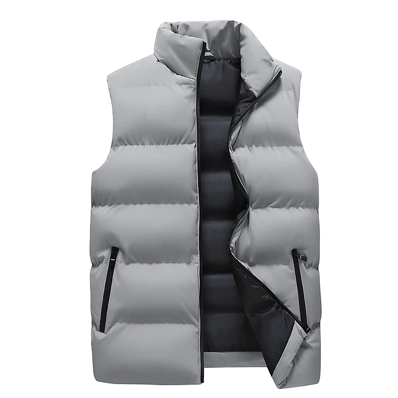 

2023 New Men's Tank Top Jacket Warm Sleeveless Jacket Winter Waterproof Zipper Coat Autumn Standing Collar Casual Tank Top Fashi