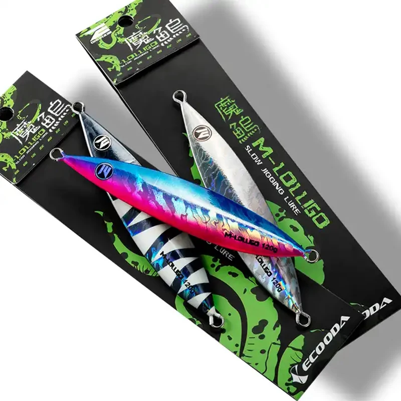 Ecooda Online E series M-lolligo Slow Pitch Jigs Lure 60g/80g/120g/160g/200g/360g Saltwater Fishing Jigging Lure Metal