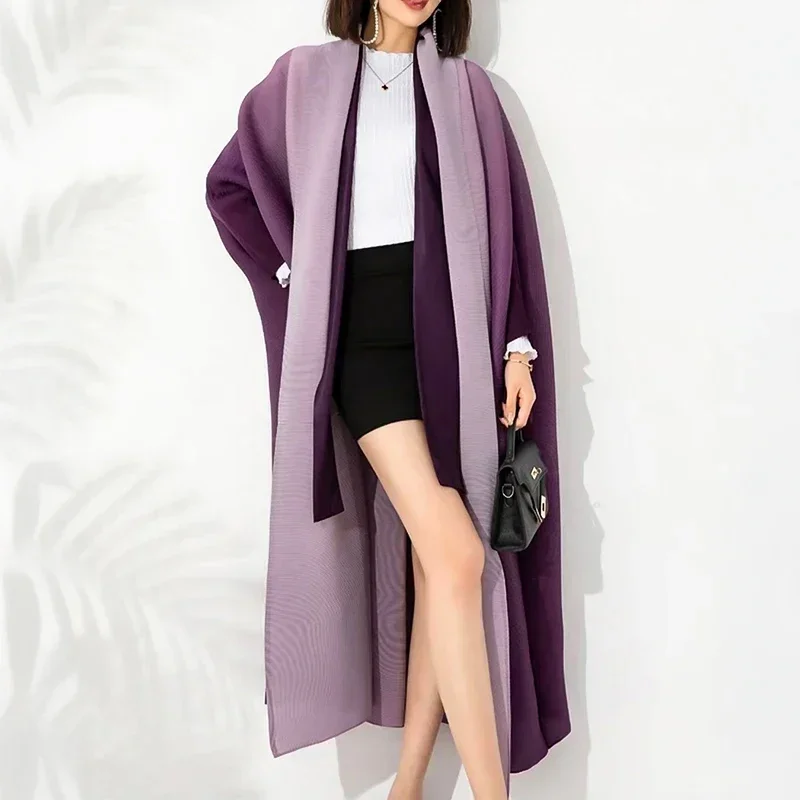 Abaya Women's Plus Size Robe Modest Formal Islamic Dress Miyake Pleated Large Stretch Cardigan for Eid Traditional Festivals, view 6