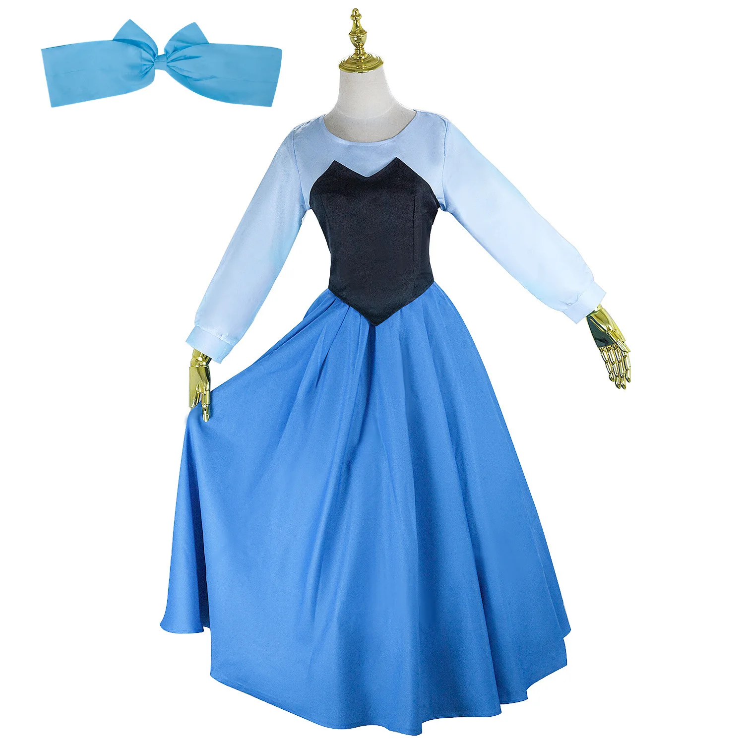 Anime Cosplay princesa Ariel Cosplay vestido azul Prรญncipe Eric