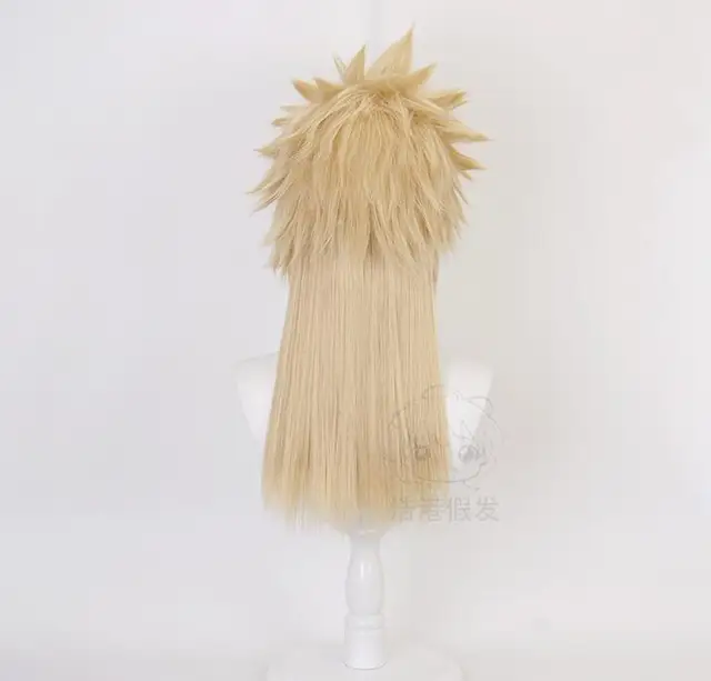 Anime Final Fantasy VII FF7 Cloud Strife Linen Blonde Cosplay Wigs Heat Resistant  Hair Wig B