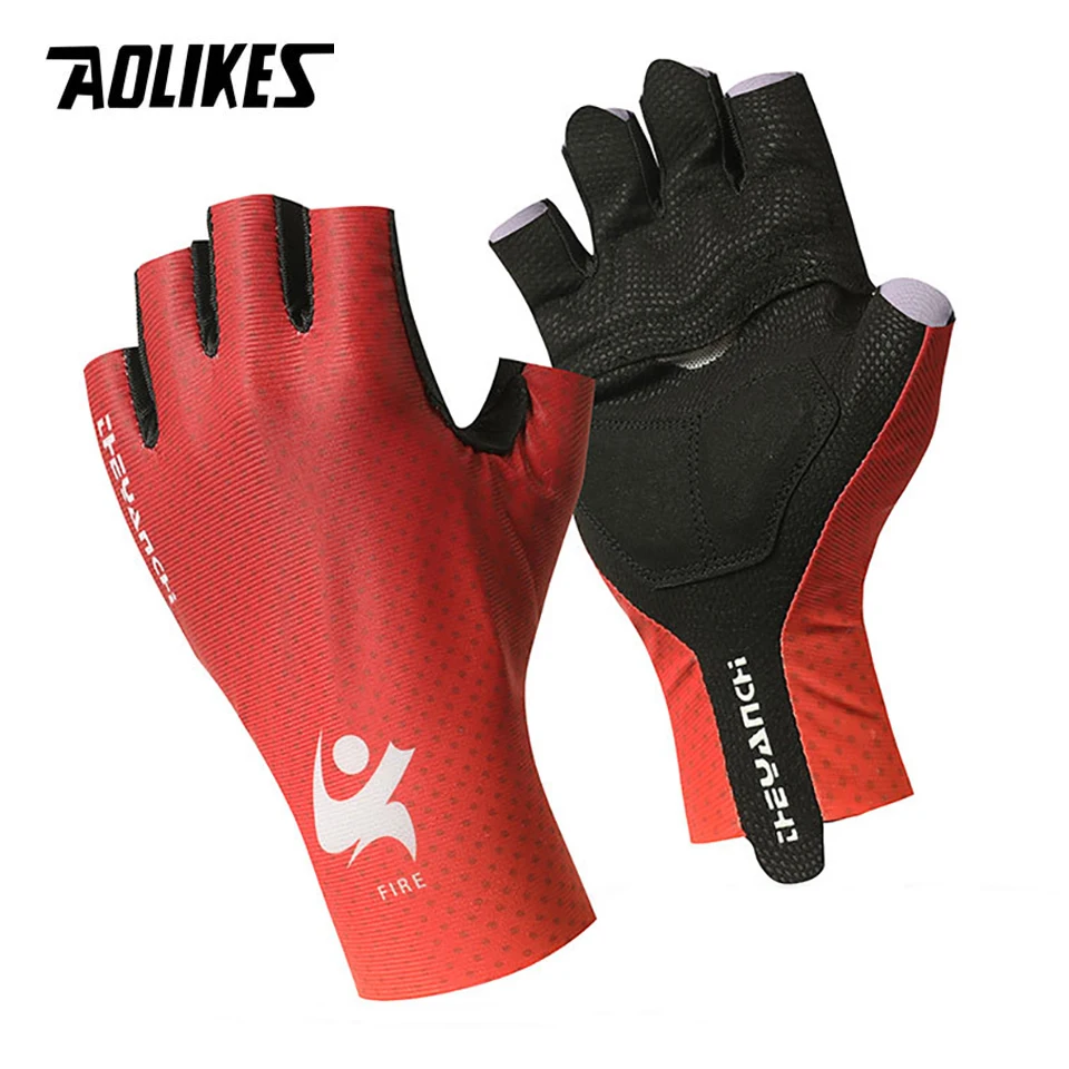 

AOLIKES Cycling Half-finger Gloves Anti-slip Bicycle Mitten Men's Cycling Fingerless Gloves MTB Road Bike Summer Short Gloves