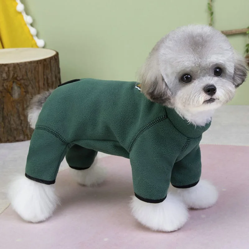 따뜻한 강아지 옷, 배를 감싸는 강아지 의상, 소형견용 점프수트, 시츄, 치와와, 강아지 오버올, 트랙수트 XS