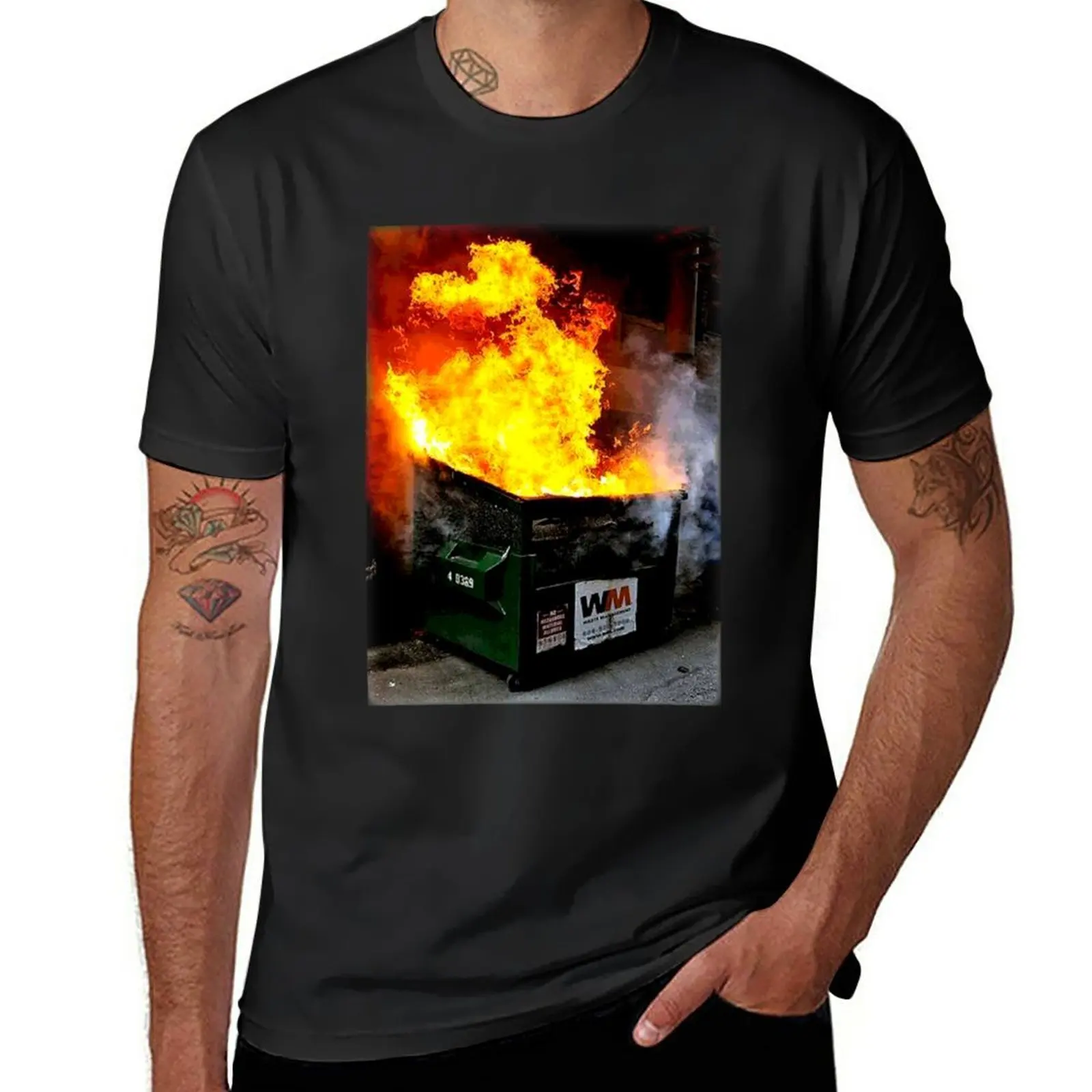 

New Dumpster Fire T-Shirt Short sleeve tee graphic t shirt fruit of the loom mens t shirts