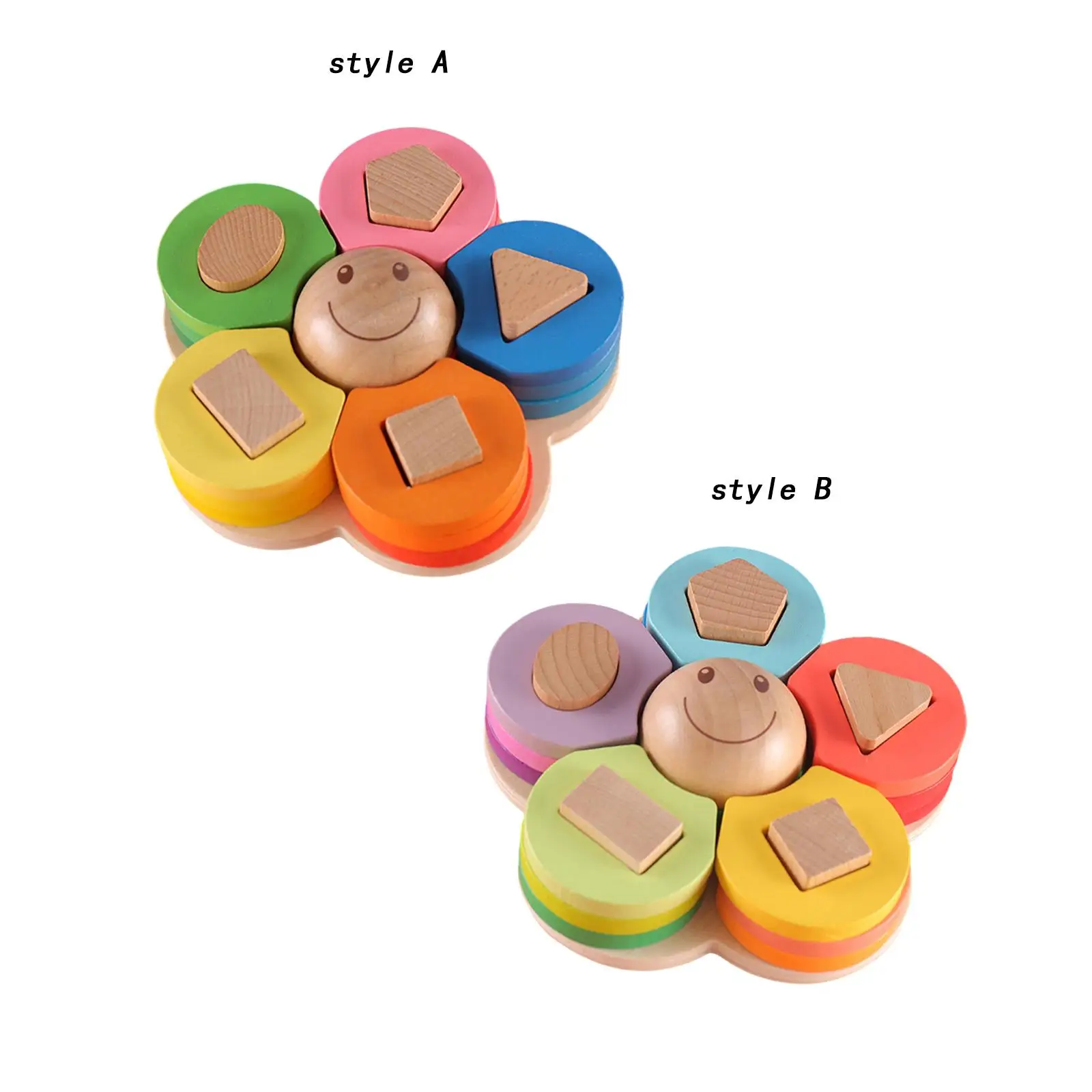 

Montessori Toy Shape Sorter Sensory Toy Fine Motor Skill Education Toys Wooden Sorting and Stacking Toy for Kids Birthday Gifts