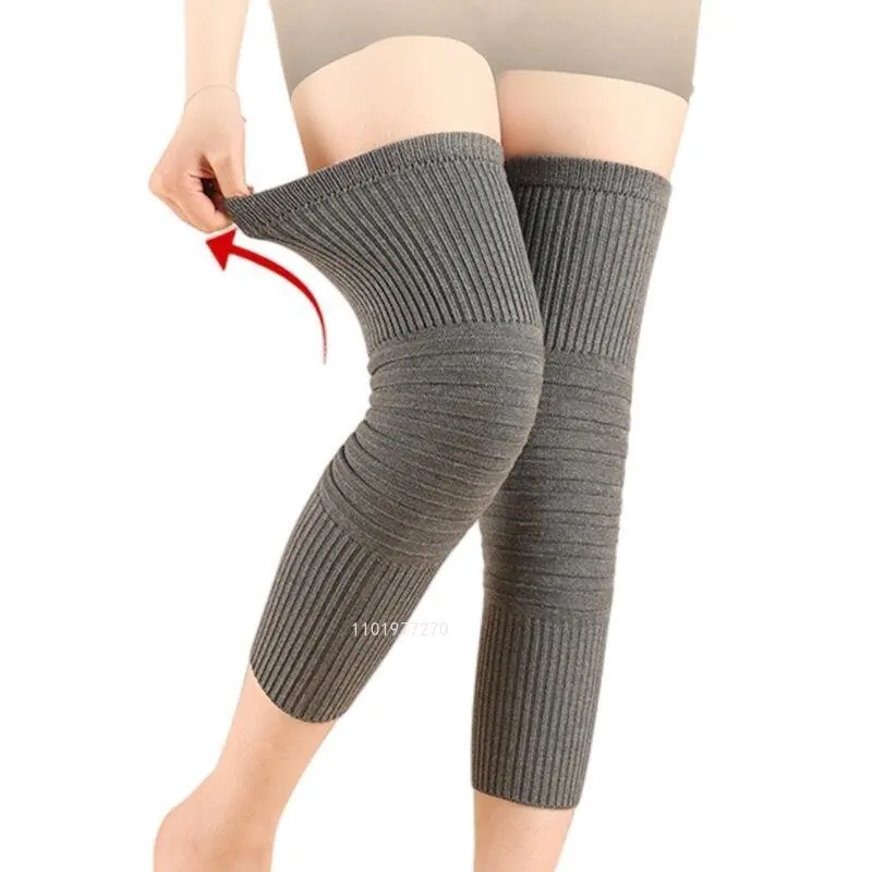 1 Pair Unisex Cashmere Knee Warmers Wool Knee Brace Pads Winter Warm Thermal Knee Protector Sleeve for Women Men Pain Relief