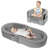 Wanan Toddler Travel Bed Removable and Washable Portable Toddler Portable Bed Foldable Toddler Bed for 18 M- 6yr Old (Gray) 1