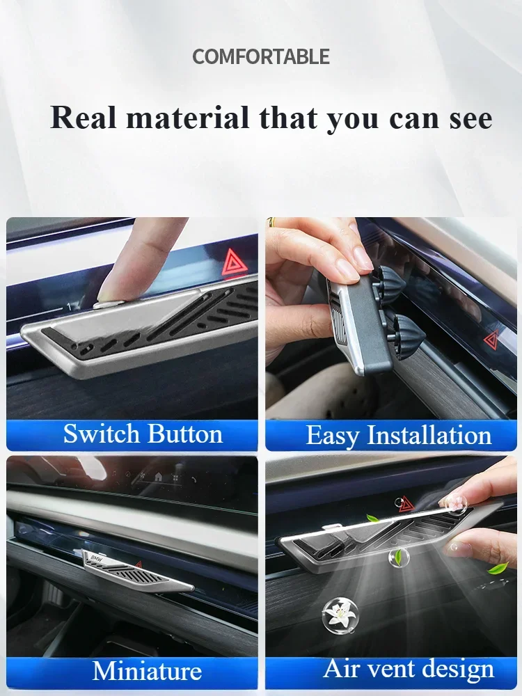 Car Fragrance Air Freshener Outlet Spray Stops air vents Aroma strip holder For BMW 5 Series i5 air freshener