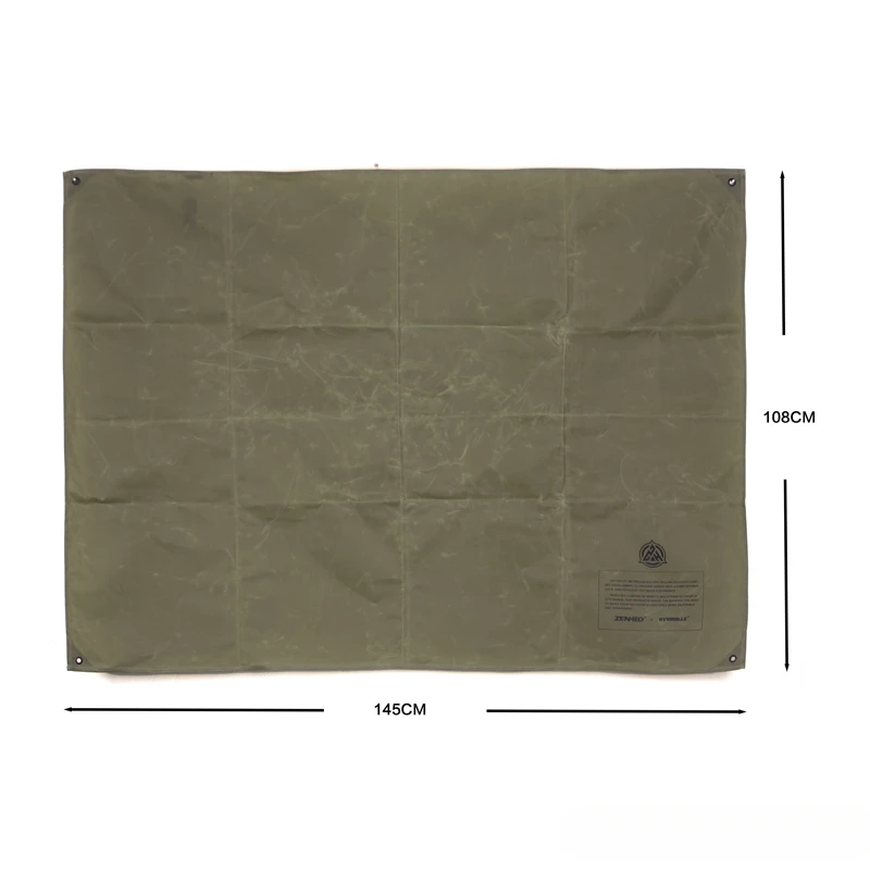 Waxed Canvas Camping Mat Retro Moisture-proof Picnic Blanket Water-proof Floor Mat 2 IN 1 Simple Tent Outdoor Camping Equipment 3