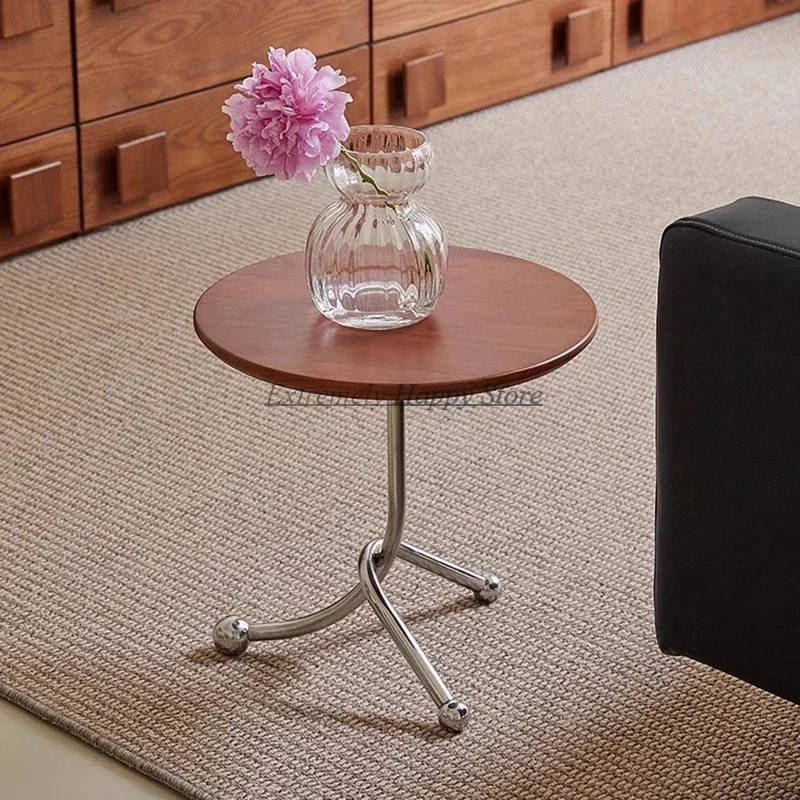 

Металлический кофейный столик в эстетике, Круглый Уникальный дизайнерский современный боковой столик, простые аксессуары для гостиной в скандинавском стиле