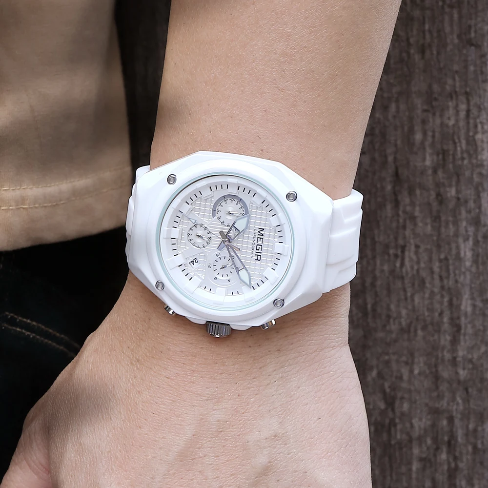 Megir Top Luxury Watch For Men Chronograph Waterproof Luminous Man Wristwatch Date Week Quartz Men's Watches Sport Reloj, Alina Gadgets