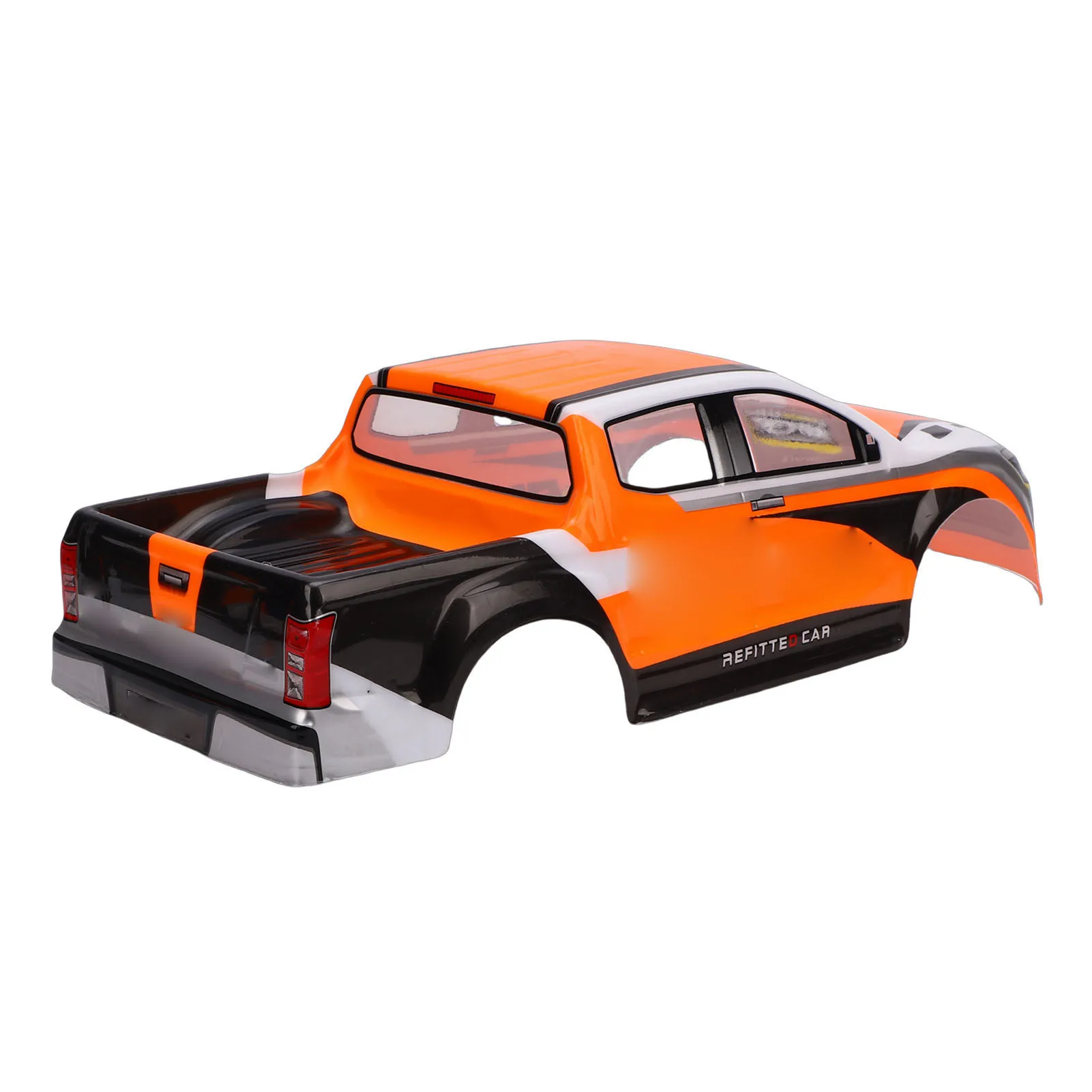 Détail de la coque de carrosserie pour voiture RC 1:10, mettant en valeur la texture du PVC résistant et les finitions.