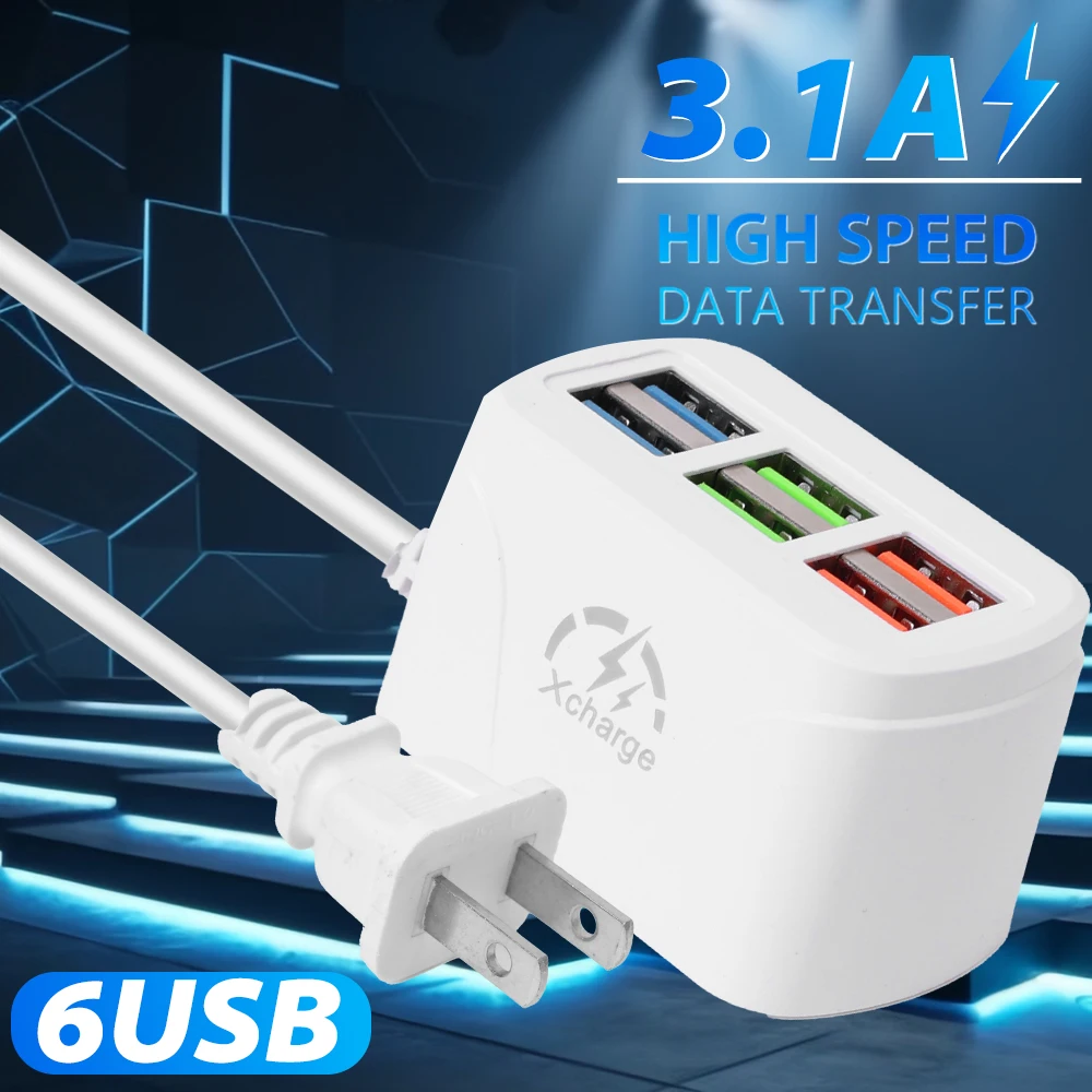Универсальный удлинитель 6 USB-портов | AliExpress