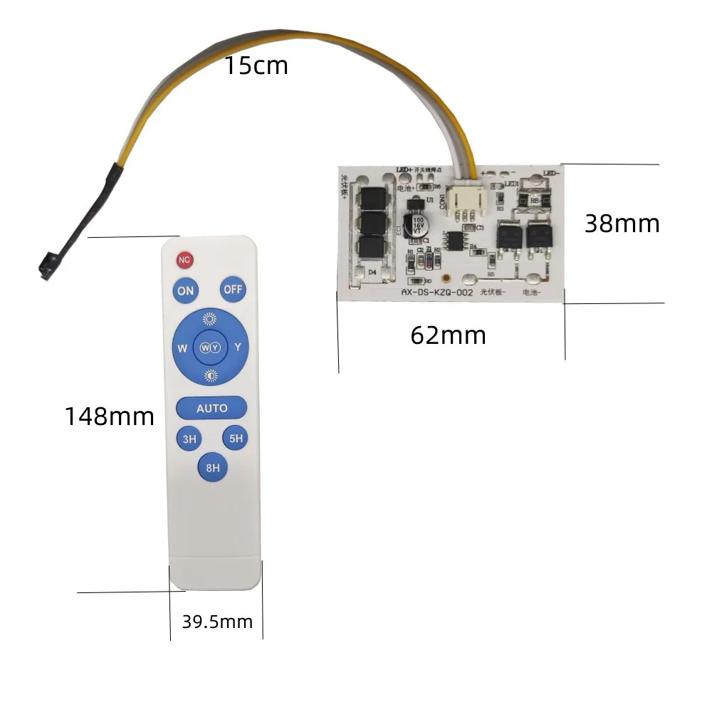 태양 램프 메인 보드 장거리 조명, 10A, 3.2V, 3.7V, 태양 가로등, 회로 기판, 원격 제어, 내구성 있는 태양 잔디 조명