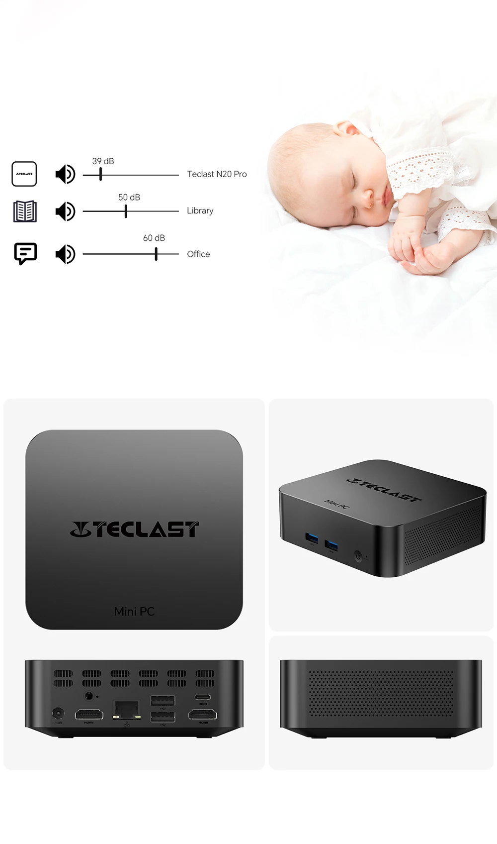 Mini PC Intel N95 12th Gen Processors DDR4 16GB RAM 256GB/512GB