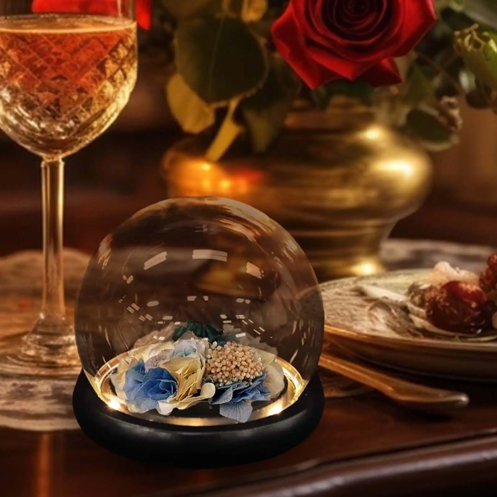 Glass Display Dome Cloche Valentines Day Gifts for Him Dollhouse Accessories Micro Landscape Decorative Bell Jar Display Case