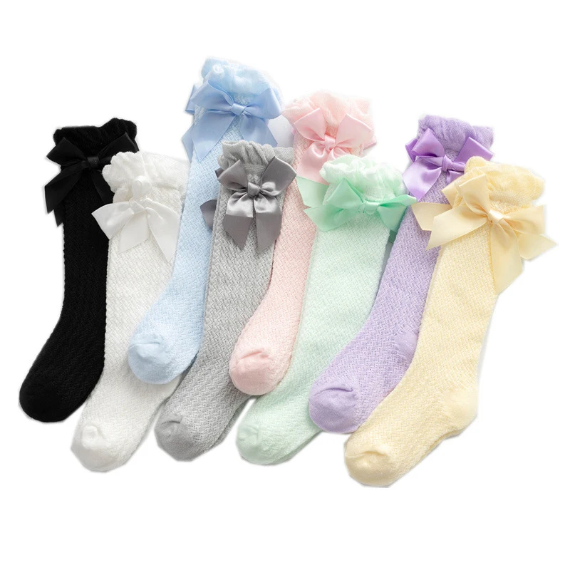 Cotton Socks Kids Socks Baby Socks Girls Socks Summer Socks Baby Accessories Cute Newborn Socks Thigh Frilly Cotton Girl Clothes Long Bow Sock Funny Baby Girl Knee High