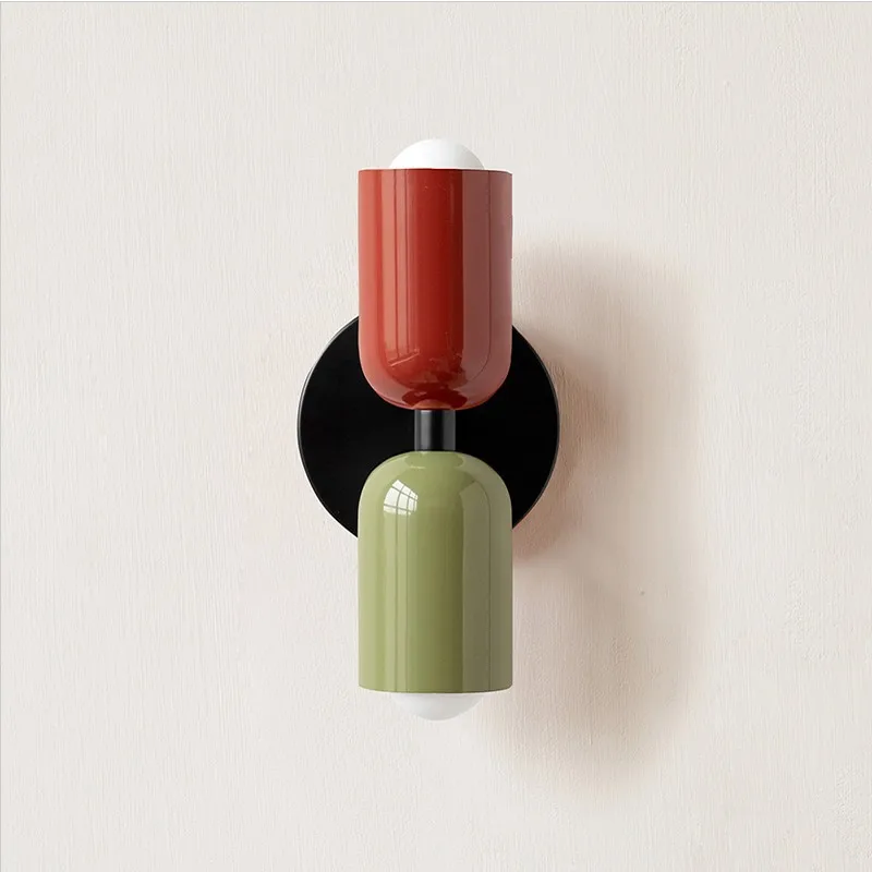 Nordic Wall Lamp Double Heads minimalist Modern LED Wall Light Colorful Sconces Indoor Lighting Room Decor Bedroom Bedside wall sconces light,led wall lamp,wall lamp