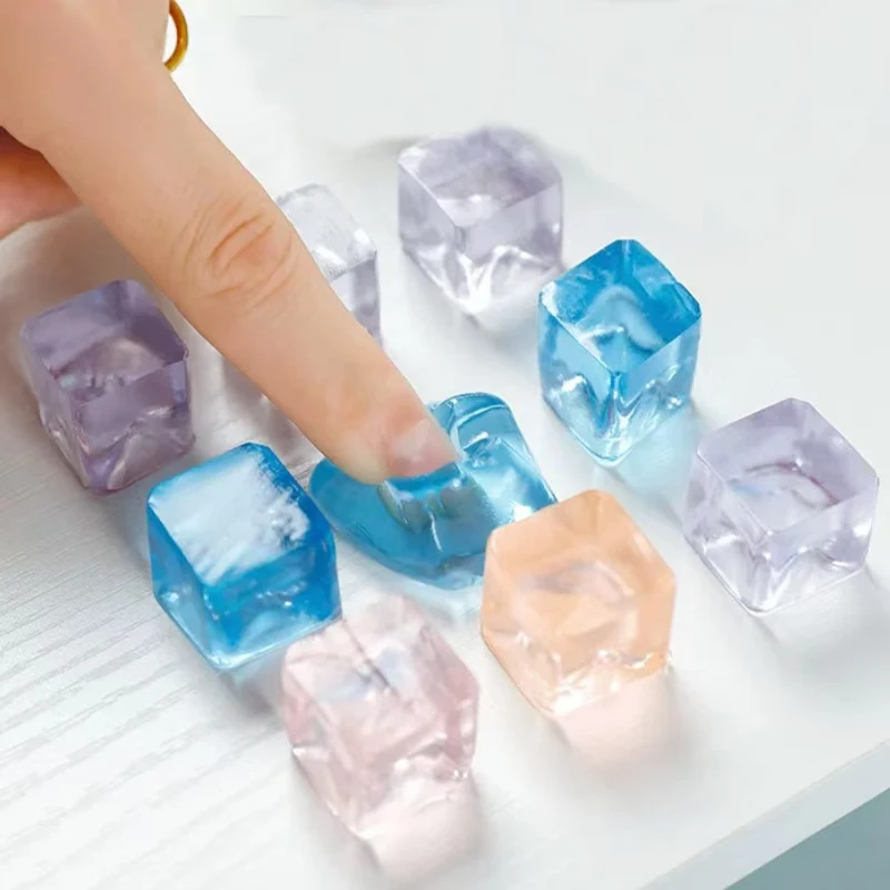 30PCS Squishy Mochi Ice Cube Square Toys For Kids Antistress Ball Party Favors Classroom Rewards Carnival Prizes Pinata Fillers