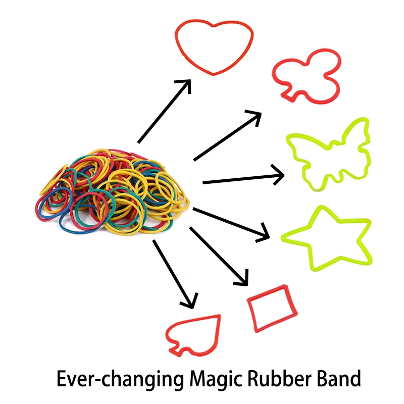 10010PCSEverchangingElasticRubberBandMagicTrickMagicprop