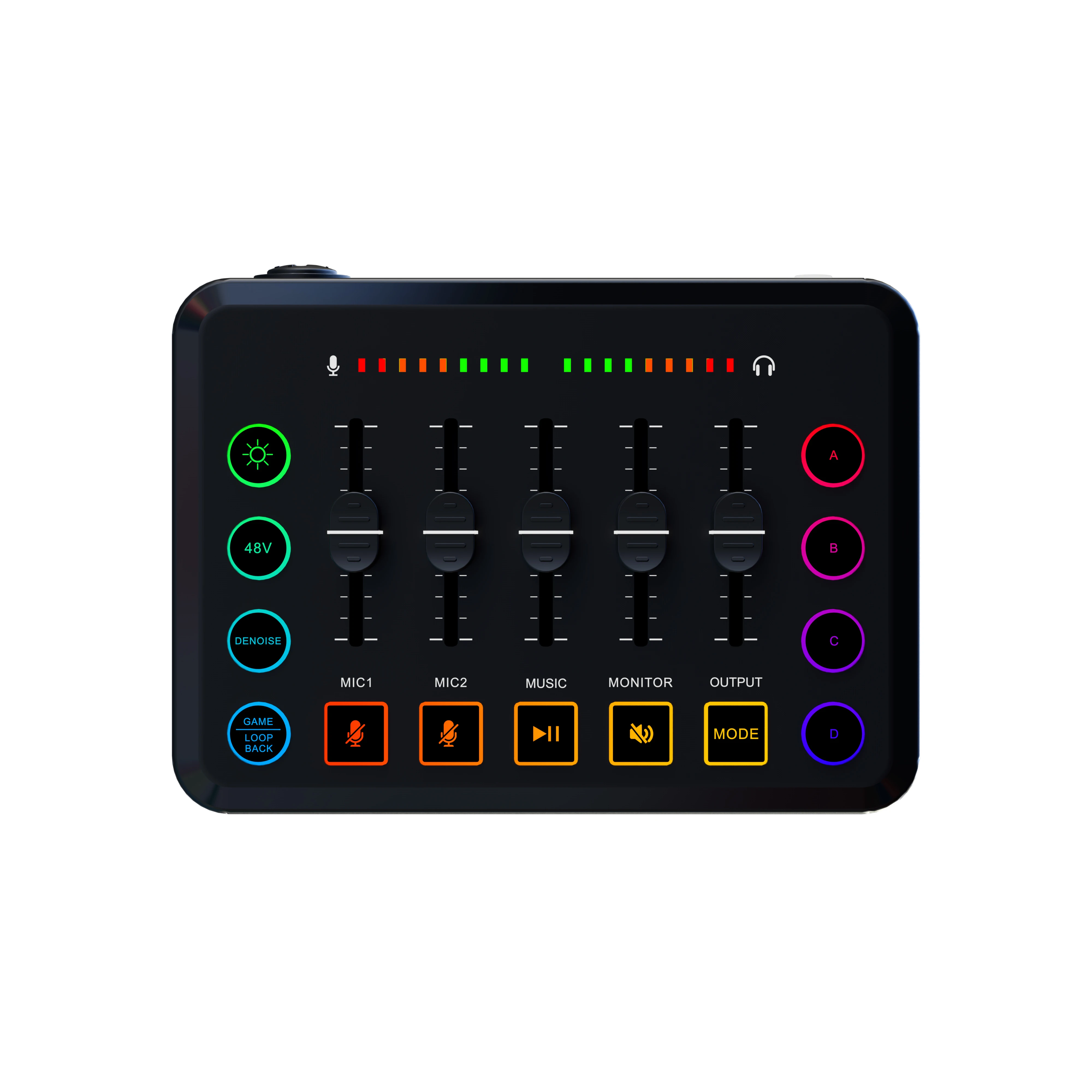 5 Channel F9 Live Sound Card Voice Changed Colorful Light 48V Phantom Power Professional Tuning Mixer Live Streaming Equipment audio mixer sound card audio interface