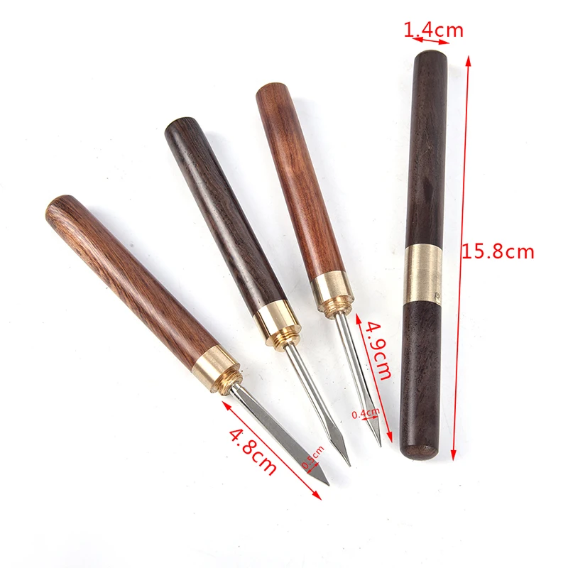 Tea Knife Needle Pick Stainless Ebony Chinese Puer Tea Needle Cutter Damascus Knife Pick Wooden Handle Teaware