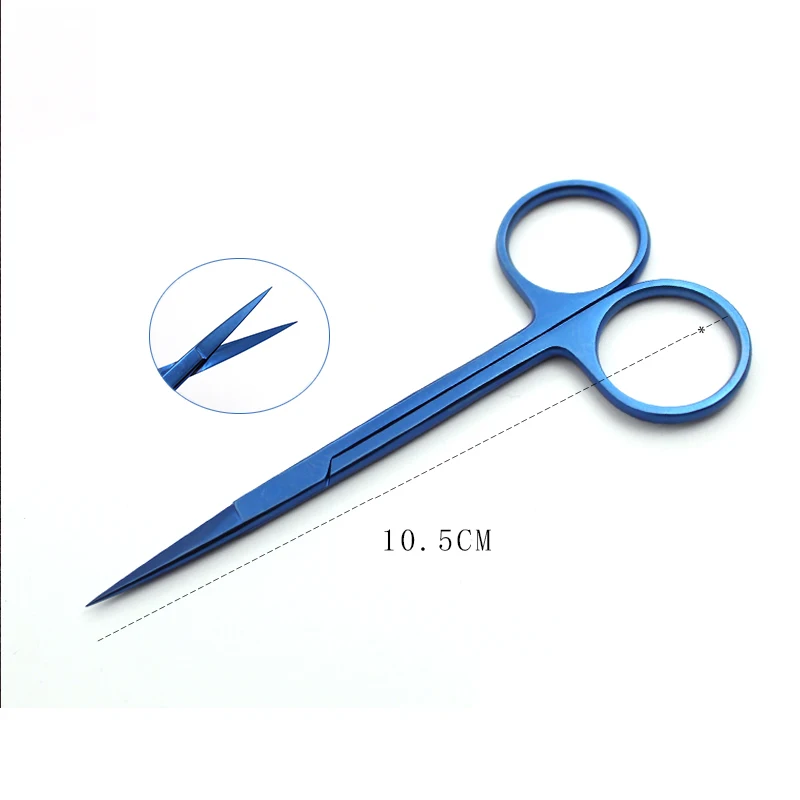 Ophthalmic Titanium Scissors Straight/Curved tips 40mm Dental Cosmetic surgical instrument surgical disposable scissors curved different types of surgical instrument forceps