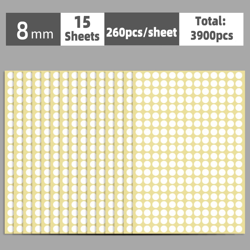 Colorful Multi-Size Self-Adhesive Dot Label Stickers - 15 Sheets for Versatile Organization and Decoration