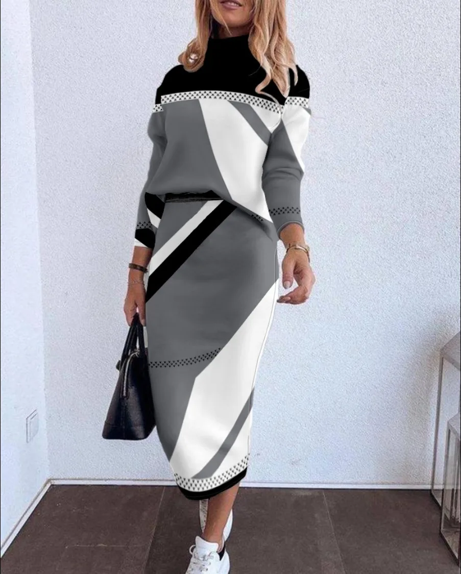 Women's Autumn And Winter New Long-sleeved Two-piece Printed Suit For Women Matching Set New Products Dresses Sets Women's Suits