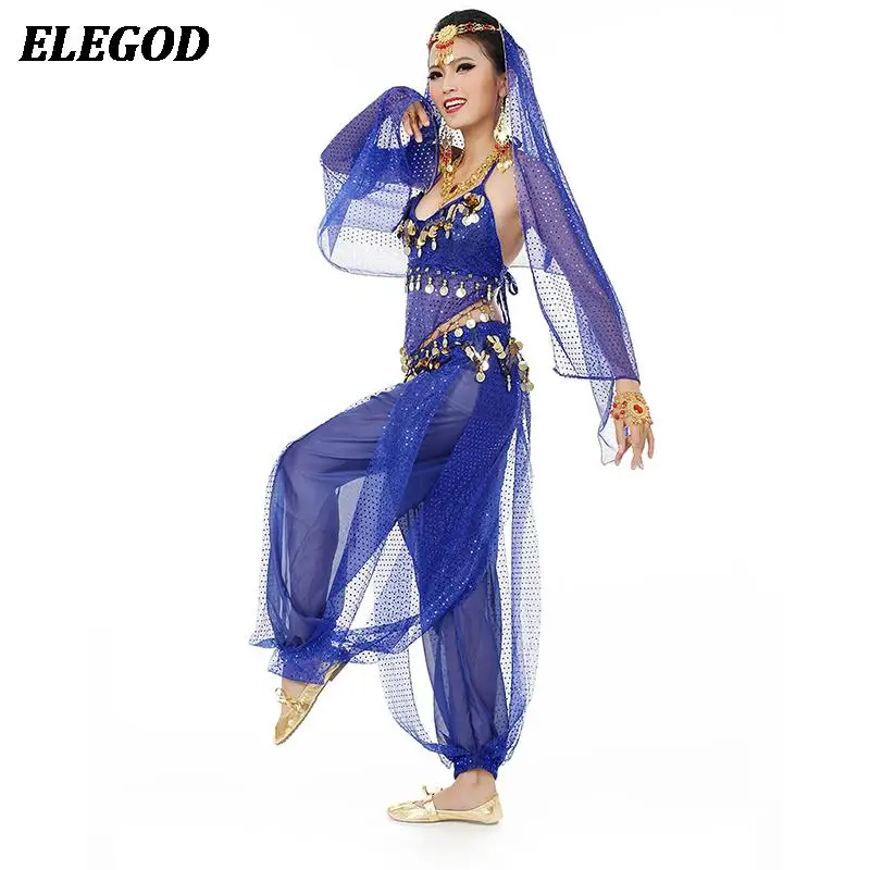 Sywiyi Bauchtanzhose Für Damen - Orientalische Tanzhose Mit Pailletten Für Mottoparty Und Karneval