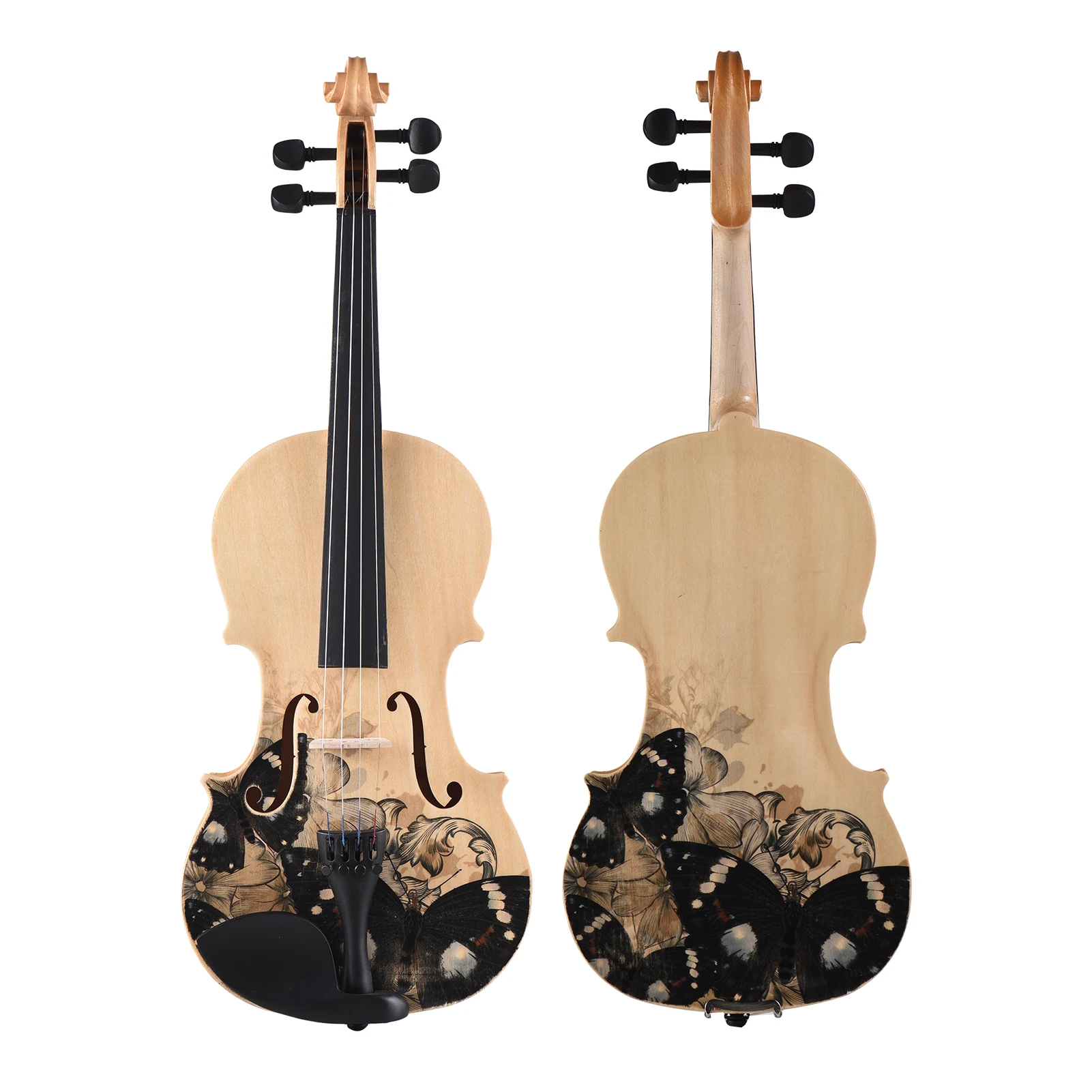 

4/4 Acoustic Violin Basswood Topboard Side Back Board Maple Scroll with Carry Case Bow Rosin for Kids Students