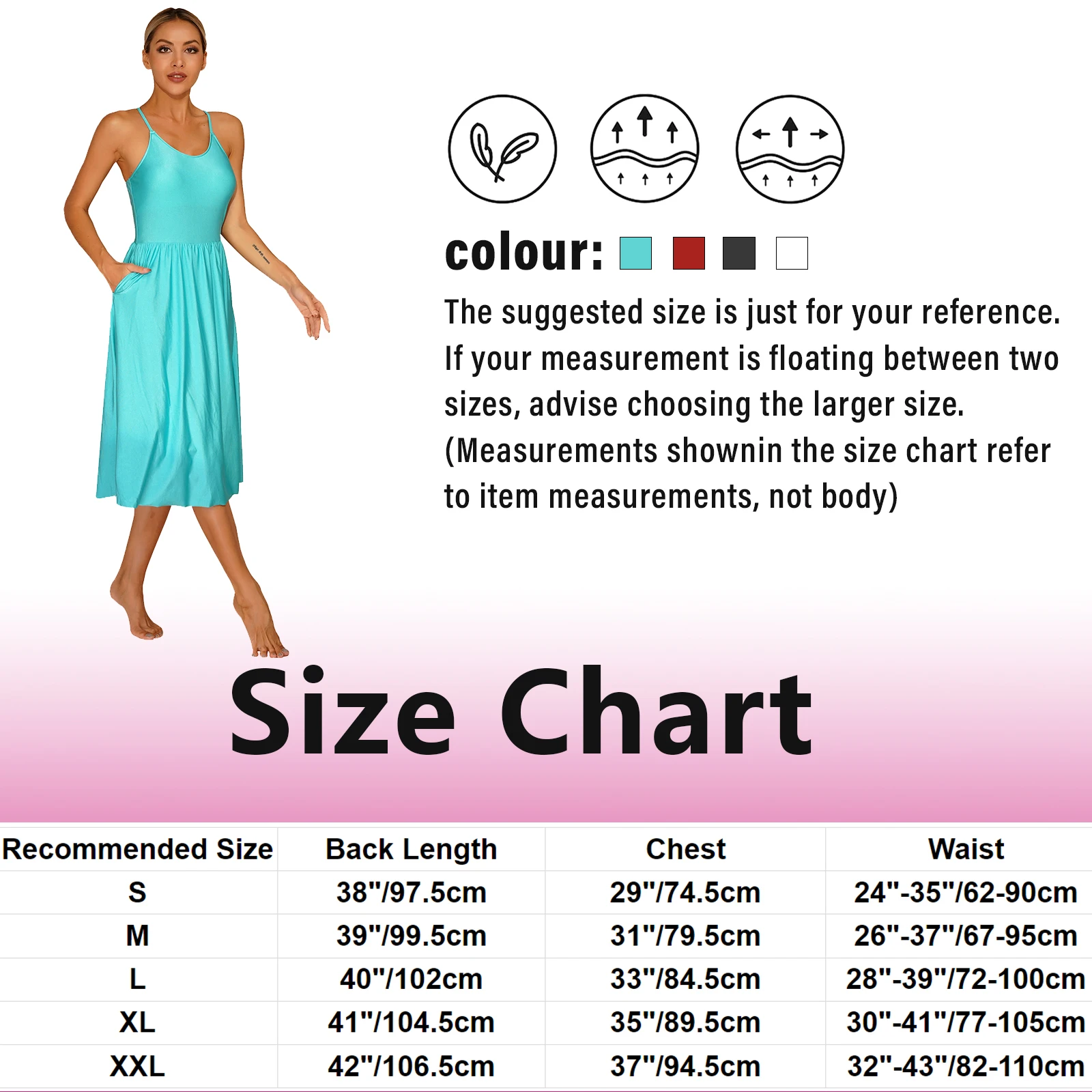 Womens Athletic Dress Tennis Built-in Shorts Removable Pads Adjustable Straps Tennis Golf Sport Midi Dresses for Dance Workout