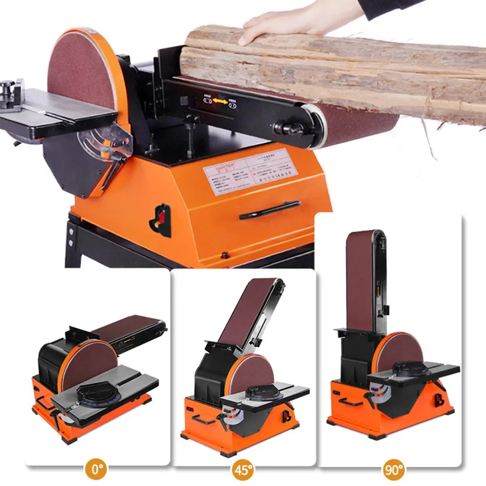 

Woodworking Belt Machine 6X10 Professional Grinding Machine Multi-functional Sand Disc Polishing Machine high power Sander
