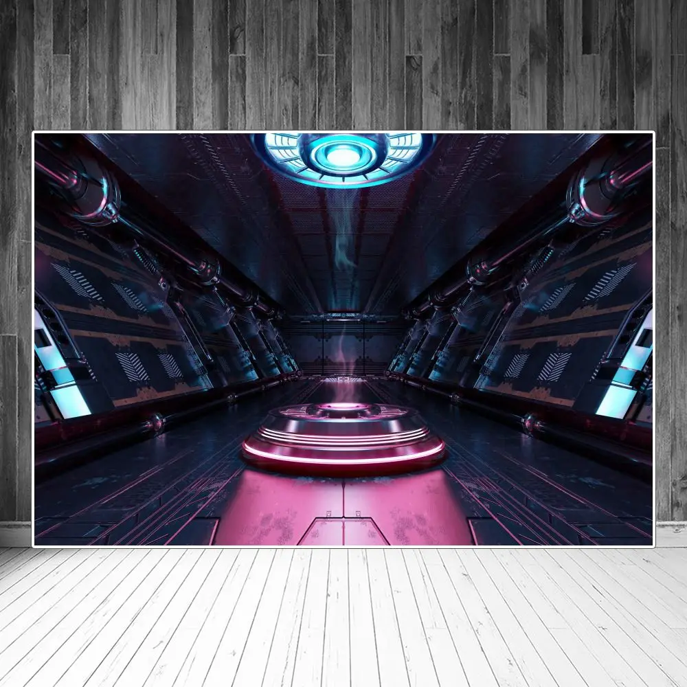 Spaceship Electrical Induction Photography Backgrounds Outer Space Spacecraft Boys Birthday Backdrop Photographic Po