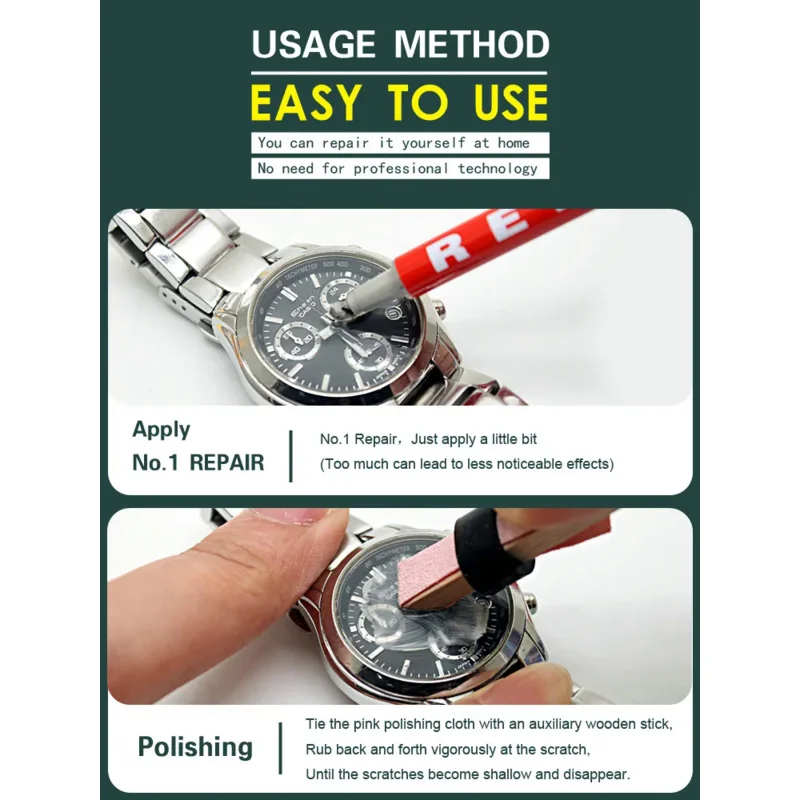 ERJIHE 시계 스크래치 연마 미네랄 유리 거울 표면, 사파이어 유리 스크래치 렌즈, 연마 페이스트 액체