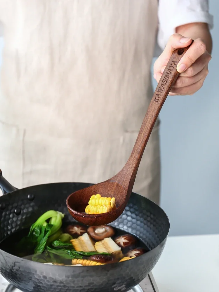 Chicken Fin Wood Spatula Non-stick High Temperature Resistant Soup Rice Spoon Kitchen Utensils