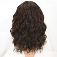 Perruque Synthétique Bouclée et Ondulée avec Frange pour Femme, Cheveux Bruns Naturels 4