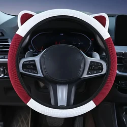 Cartoon Cat Ears Steering Wheel Cover - All - Season, Anti - Slip, Breathable & Wear - Resistant (A7)