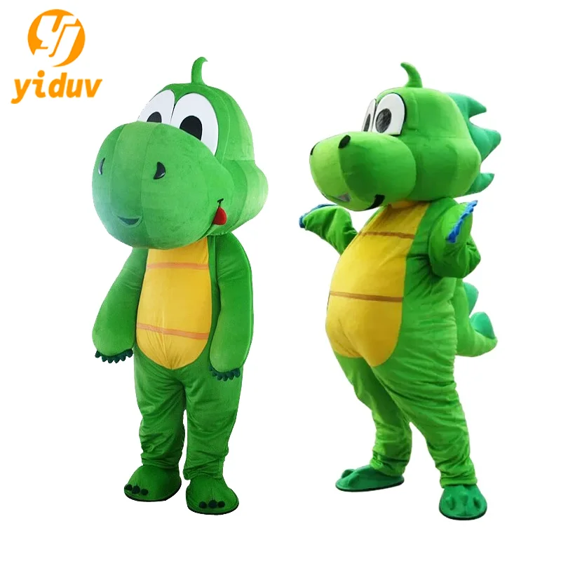 Green Dinosaur Mascot Costume Grass Green Dragon Walking Animation Performance Character Headgear Doll Clothes For Adult mascot costume