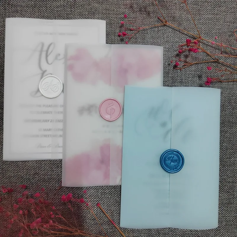 50PiecesVellumJacketfor5X7inchInvitations160gsmVellumPaper