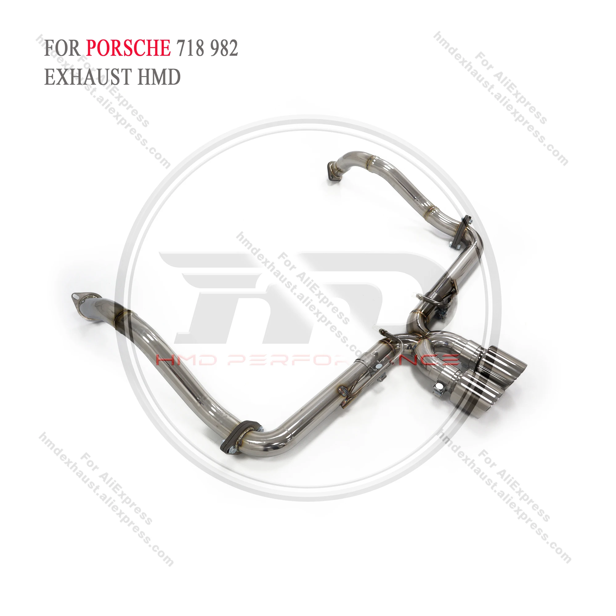 HMD Exhaust System Stainless Steel Performance Catback for Porsche 718 Cayman Boxster 982 2.0T 2.5T Without Valve Straight Pipe