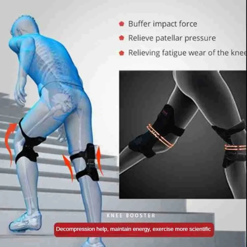 Sport joint patella power lift knee braces elderly walking support protect fixed booster breathable rebound spring knee