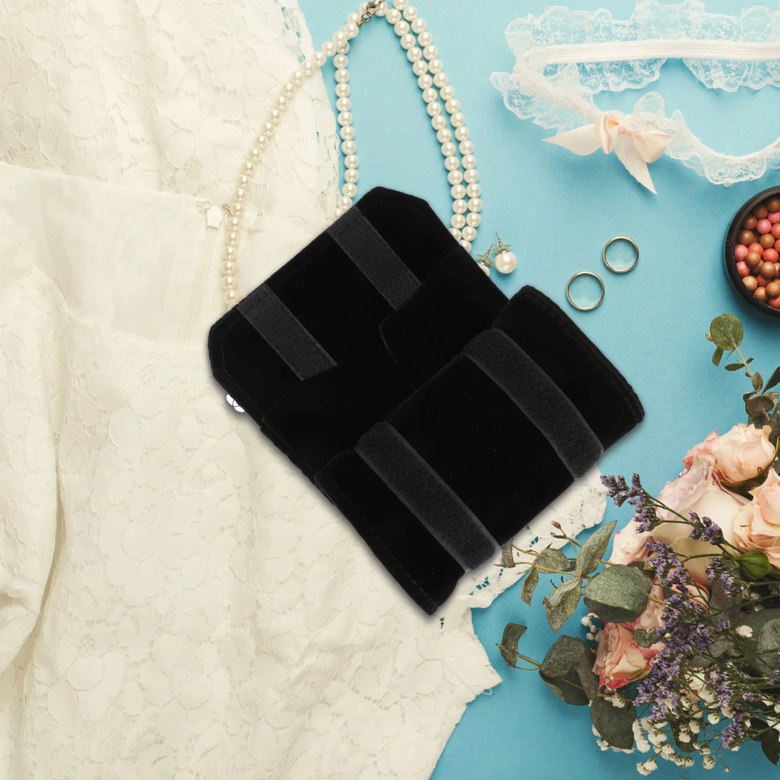 

Jewlery Ring Storage Roll Bag Finger Holder Jewelry Organizer Bracket Travel Portable Bags