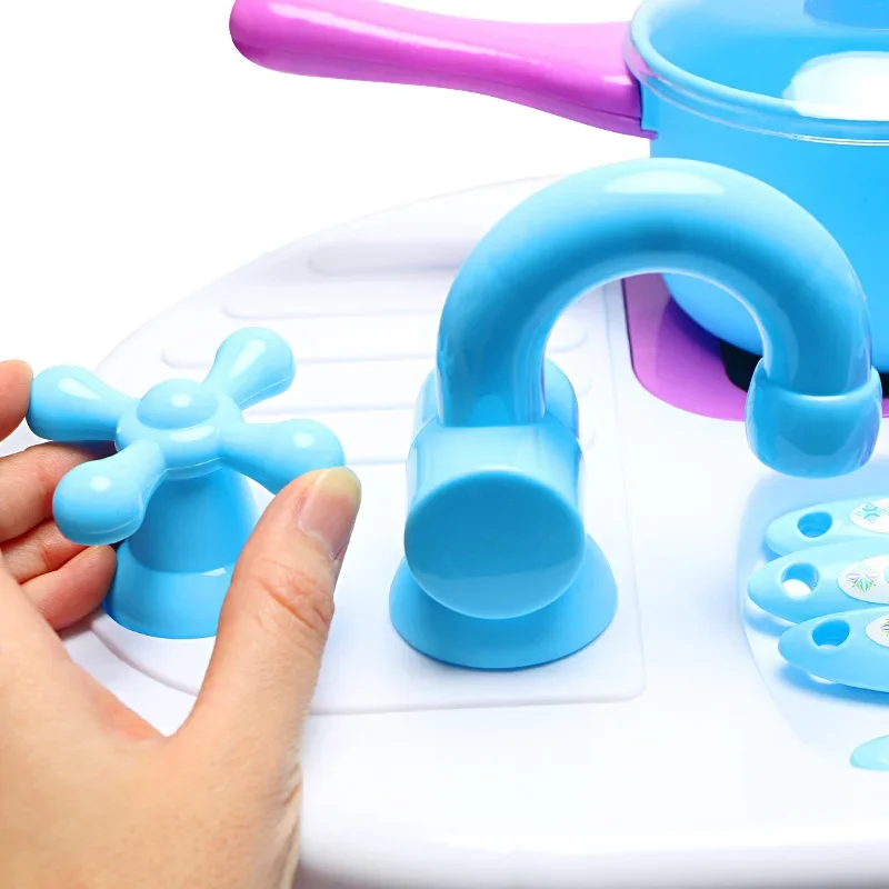 [Disney] Lights and sound Frozen Simulated kitchen set play kitchen food play house set kids cooking toys for girl birthday gift 4